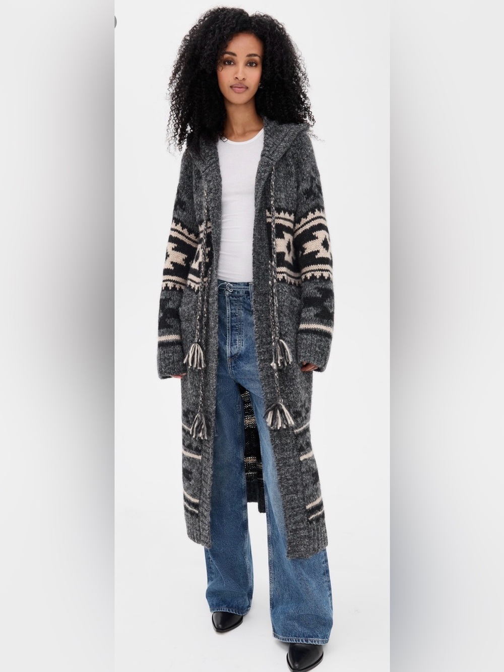 Faherty Steven Paul Judd Chahtah Hooded Wmns Cardigan Duster Alpaca NWT Sz S/M